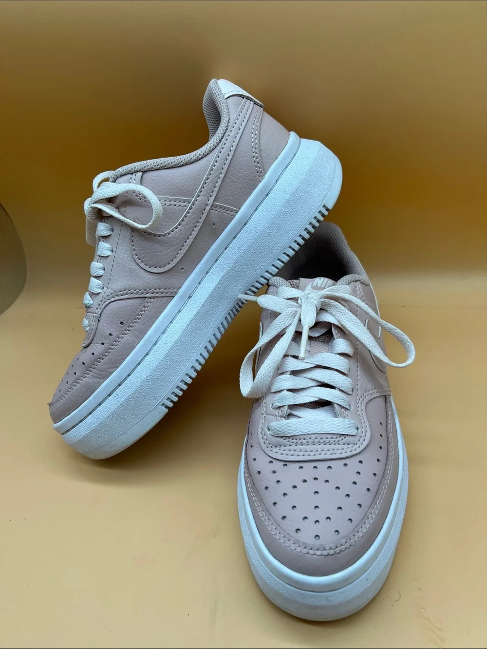 Nike Court Vision Alta Shoes Womens Size 6 Pink Platform Preppy